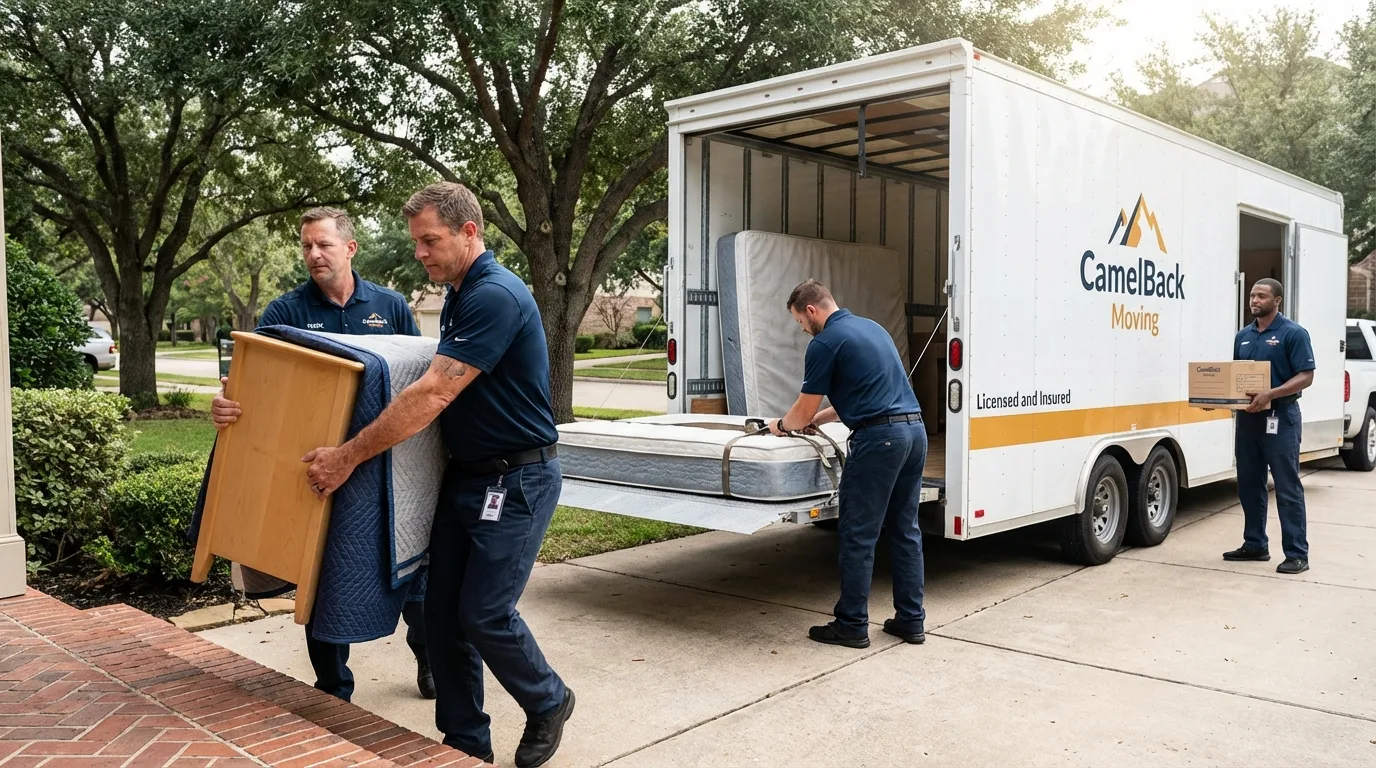 Crew loading residential truck for cross-state move from Elkton, VA